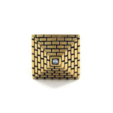 front of the Big Pyramid Ring in gold from the han cholo precious metal collection