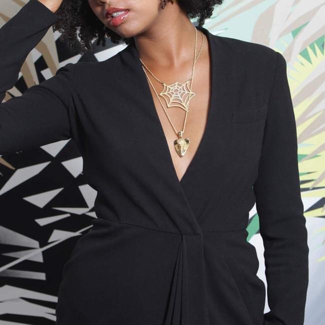 Big Spider Web Necklace Pm Necklaces