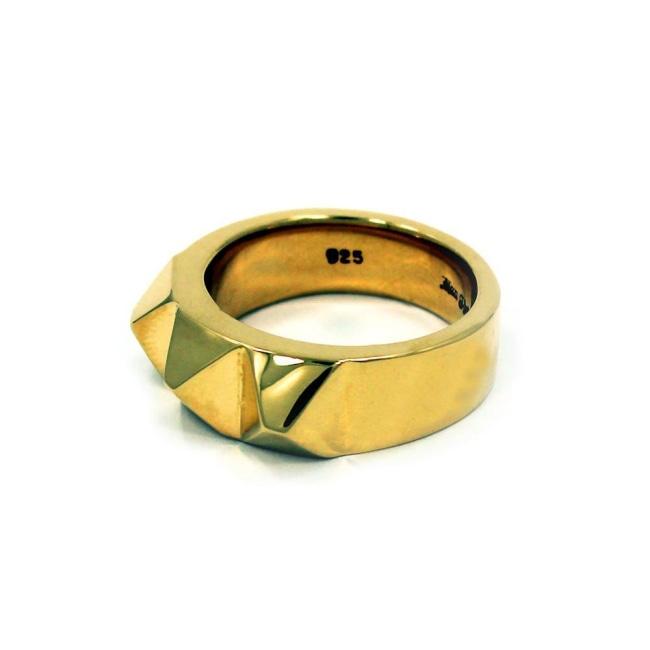 left side of the Big Spike Ring in gold from the han cholo precious metal collection