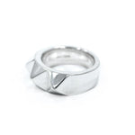 left side of the Big Spike Ring in silver from the han cholo precious metal collection