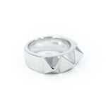 right side of the Big Spike Ring in silver from the han cholo precious metal collection