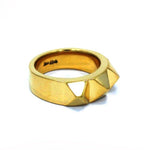 right side of the Big Spike Ring in gold from the han cholo precious metal collection