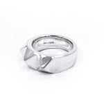 left side of the Big Spike Ring in silver from the han cholo precious metal collection