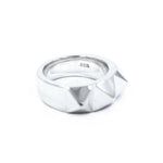 right side of the Big Spike Ring in silver from the han cholo precious metal collection