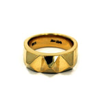 front of the Big Spike Ring in gold from the han cholo precious metal collection