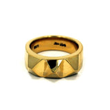 front of the Big Spike Ring in gold from the han cholo precious metal collection