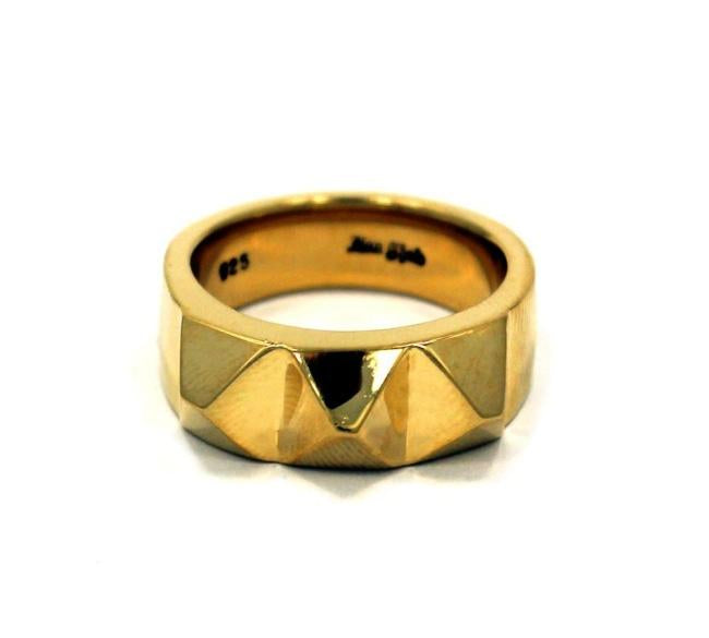 front of the Big Spike Ring in gold from the han cholo precious metal collection