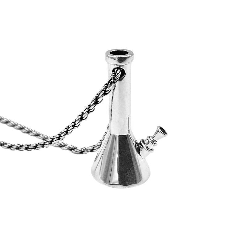 silver bong necklace, stoner gift