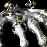 shot of the Brain Dead ring and cuff on a skeleton from the han cholo skulls collection