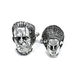 front shot of the Bride And Monster Cufflinks from the universal monsters collection