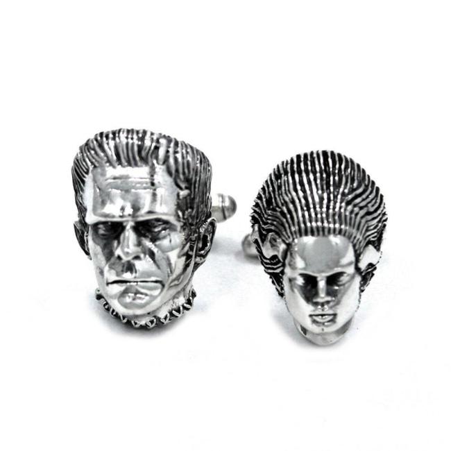 front shot of the Bride And Monster Cufflinks from the universal monsters collection