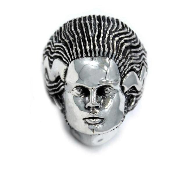 front of the Bride Of Frankenstein Ring in Silver from the universal monsters collection