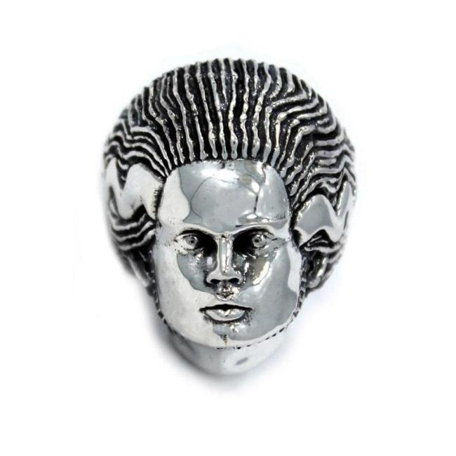 front of the Bride Of Frankenstein Ring in Silver from the universal monsters collection