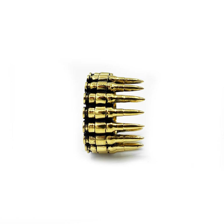 gold bullets ring, .925 gold ring, vermeil bullets ring, mens ring