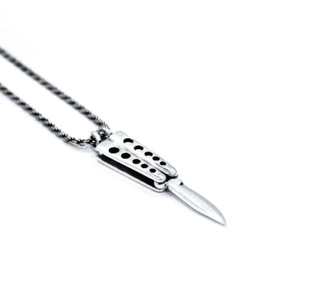Butterfly Knife Pendant Sterling .925 Pm Necklaces