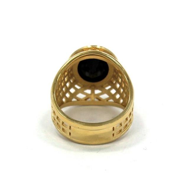 back of the Caged Class Ring in gold from the han cholo alien collection