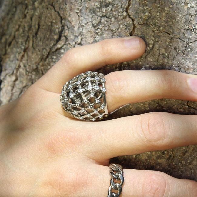 Caged Stone Ring Pm Rings