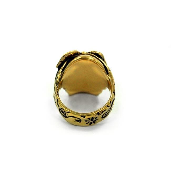 back of the Cali Love Ring in gold from the han cholo music collection
