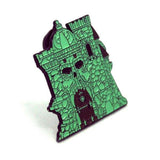 left of the castle grayskull enamel pin from the masters of the universe collection