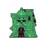 front of the castle grayskull enamel pin from the masters of the universe collection