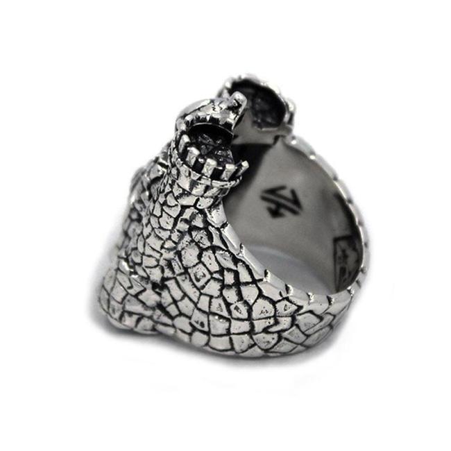 inside detail of the Castle grayskull ring from the masters of the universe jewelry collection