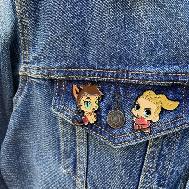 Catra and Adora from Shera and the princesses of power on denim jacket