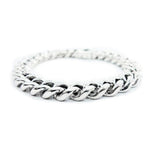 side detail of the Classified Chain Bracelet in silver from the han cholo alien collection