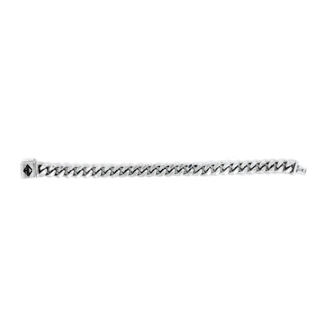 long detail of the Classified Chain Bracelet in silver from the han cholo alien collection