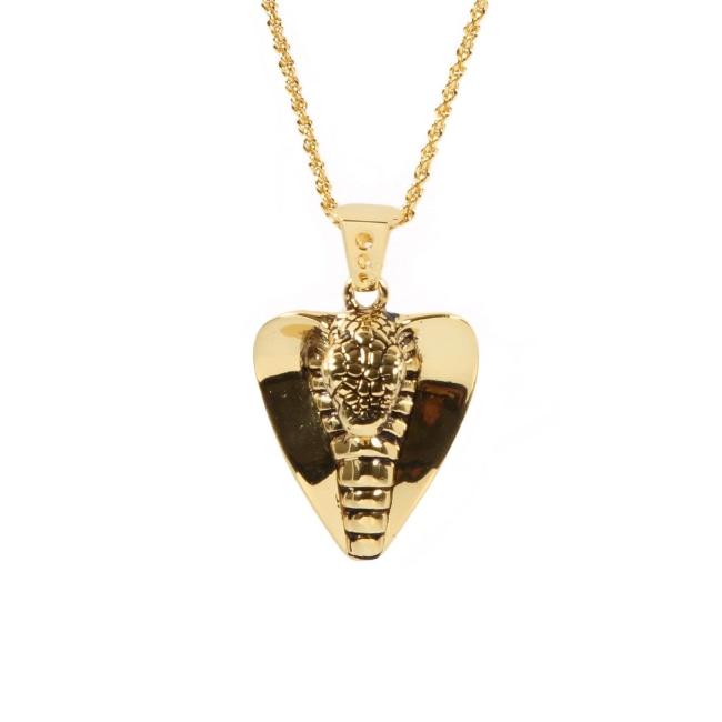 front of the Cobra Lover Pendant in gold from the fantasy collection
