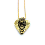 up close shot of the Cobra Lover Pendant in gold from the fantasy collection