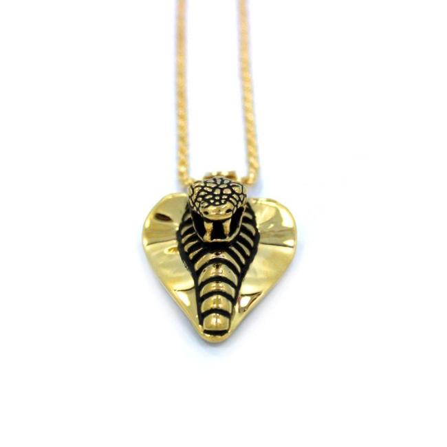 up close shot of the Cobra Lover Pendant in gold from the fantasy collection