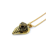 right angle of the Cobra Lover Pendant in gold from the fantasy collection