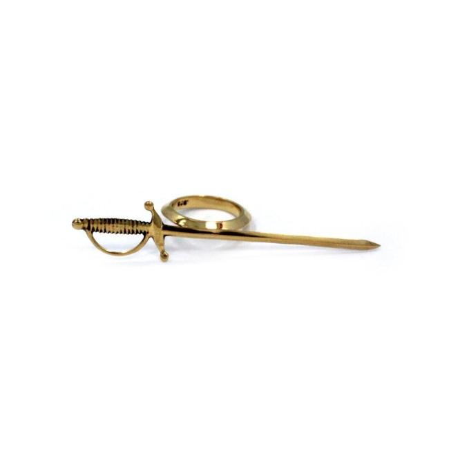 Cocktail Sword Ring Vermeil / 5/xs Pm Rings