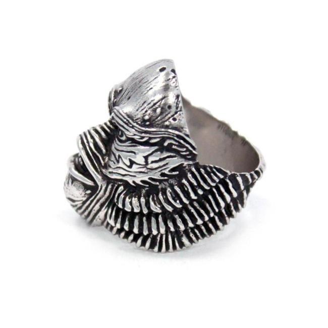 left profile of the Creature From The Black Lagoon Ring from the universal monsters collection.