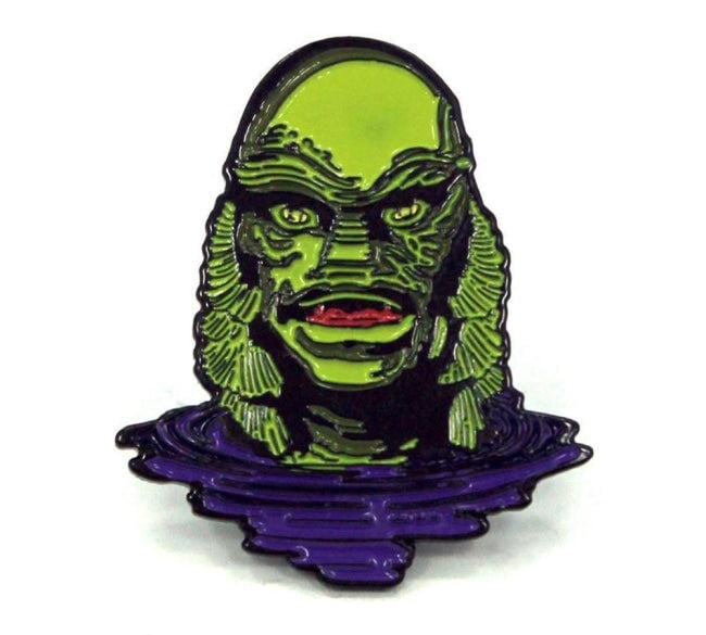 front of the Creature Lurking Enamel Pin from the universal monsters collection