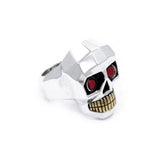 left side of the Crystal Skull Ring in silver from the han cholo fantasy collection