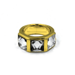 Crystal Spike Ring pm rings Precious Metals Vermeil - 24k Gold Plated 7 White