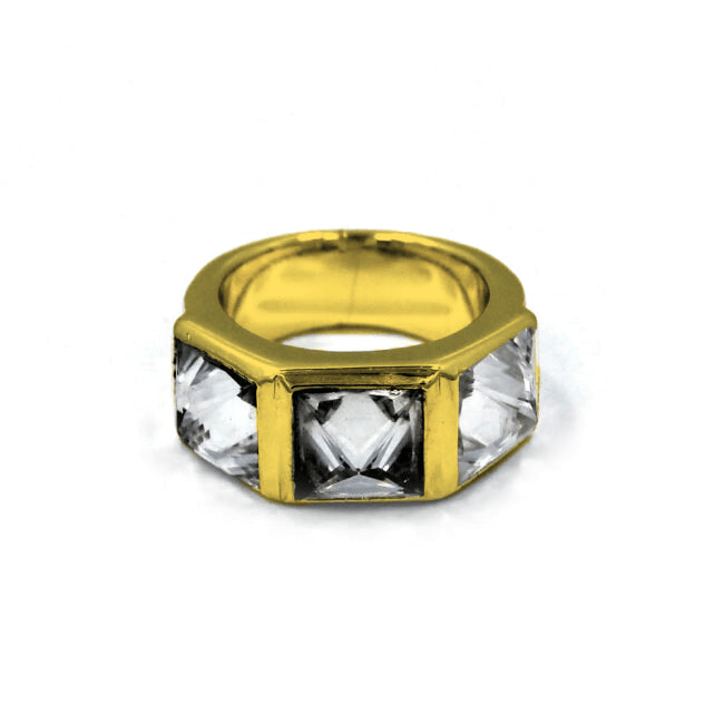 Crystal Spike Ring pm rings Precious Metals Vermeil - 24k Gold Plated 7 White