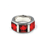 Crystal Spike Ring pm rings Precious Metals Sterling Silver .925 7 Red