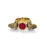 Snake Ring pm rings Precious Metals Vermeil - 24k Gold Plated 6 Red