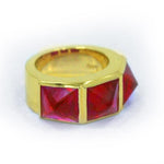 Crystal Spike Ring pm rings Precious Metals Vermeil - 24k Gold Plated 7 Red
