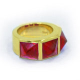 Crystal Spike Ring pm rings Precious Metals Vermeil - 24k Gold Plated 7 Red