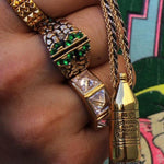 Crystal Spike Ring pm rings Precious Metals 