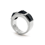 Crystal Spike Ring pm rings Precious Metals Sterling Silver .925 7 Black