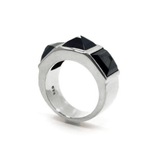 Crystal Spike Ring pm rings Precious Metals Sterling Silver .925 7 Black