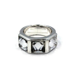 Crystal Spike Ring pm rings Precious Metals Sterling Silver .925 7 White