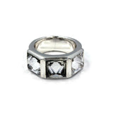 Crystal Spike Ring pm rings Precious Metals Sterling Silver .925 7 White