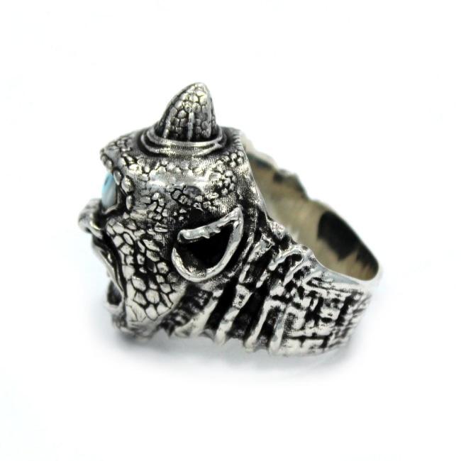 side view of the Cyclops Ring in silver from the han cholo fantasy collection