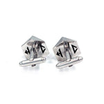 back shot of the D20 Cufflinks in silver on a white background
