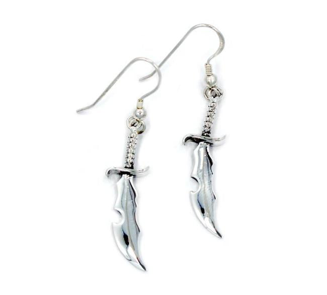 Dagger Drop Down Earrings Sterling .925 Pm Earrings